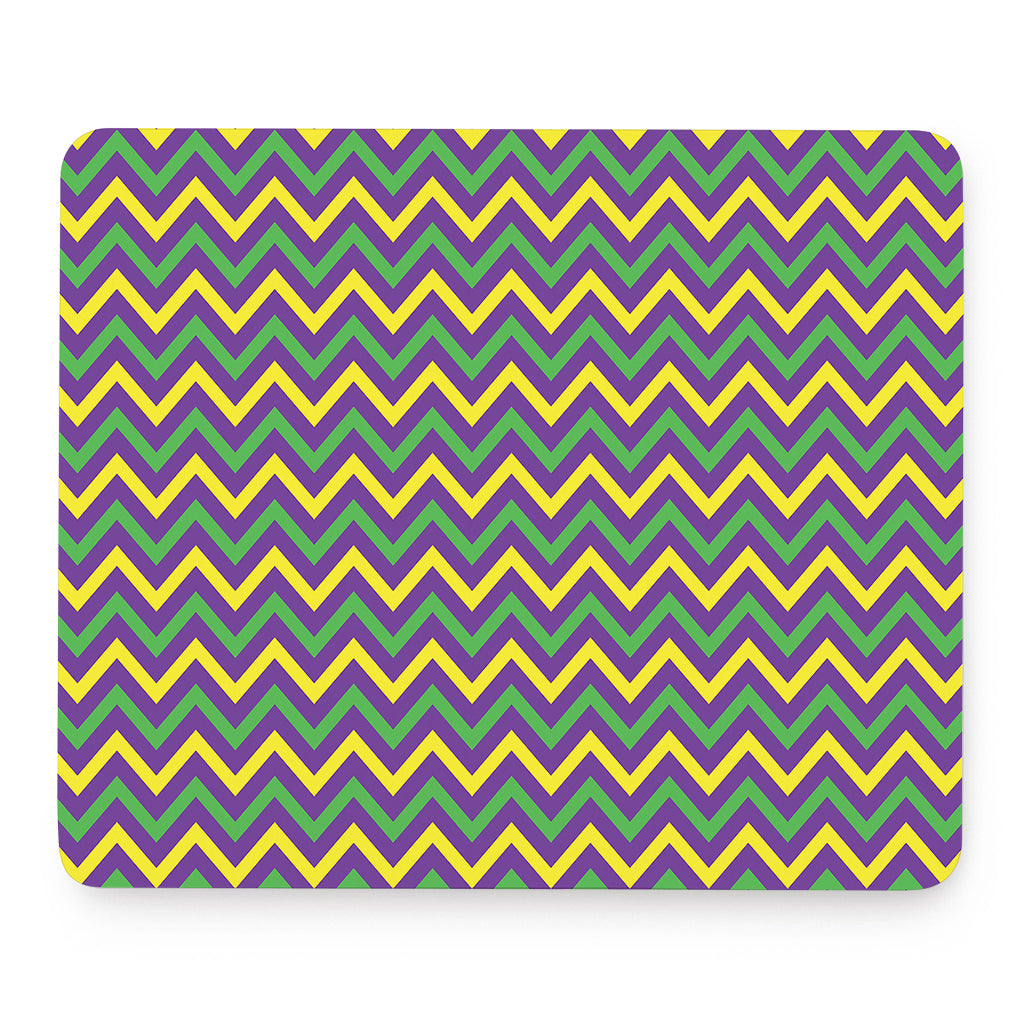 Mardi Gras Chevron Pattern Print Mouse Pad