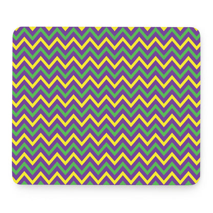 Mardi Gras Chevron Pattern Print Mouse Pad