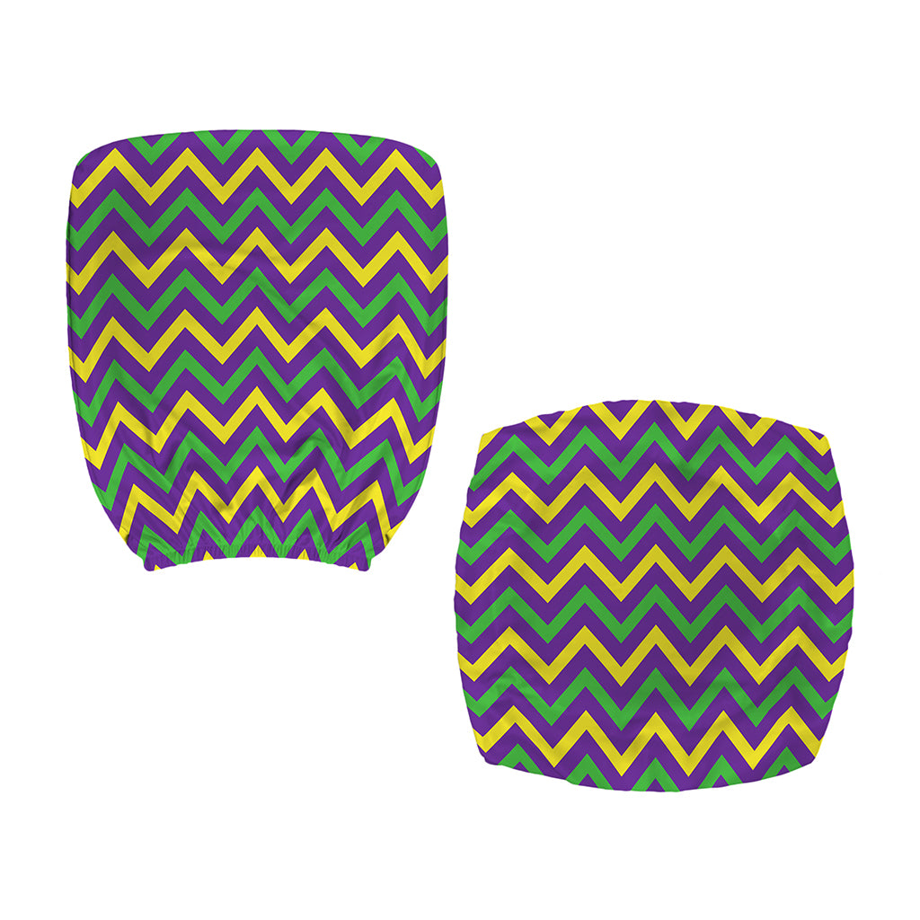Mardi Gras Chevron Pattern Print Office Chair Cover