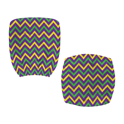 Mardi Gras Chevron Pattern Print Office Chair Cover