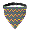 Mardi Gras Chevron Pattern Print Over The Collar Dog Bandana