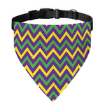 Mardi Gras Chevron Pattern Print Over The Collar Dog Bandana