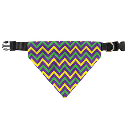 Mardi Gras Chevron Pattern Print Over The Collar Dog Bandana