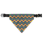 Mardi Gras Chevron Pattern Print Over The Collar Dog Bandana