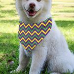 Mardi Gras Chevron Pattern Print Over The Collar Dog Bandana
