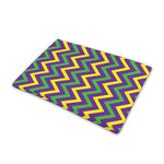 Mardi Gras Chevron Pattern Print Pet Cooling Mat Cover