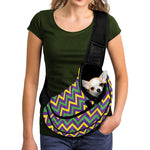 Mardi Gras Chevron Pattern Print Pet Sling Carrier