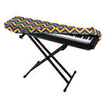 Mardi Gras Chevron Pattern Print Piano Keyboard Cover