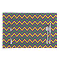 Mardi Gras Chevron Pattern Print Placemat