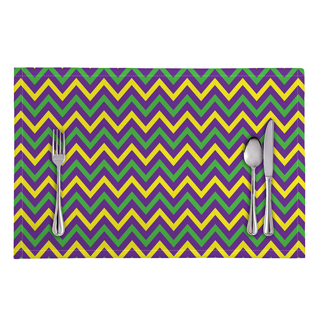 Mardi Gras Chevron Pattern Print Placemat