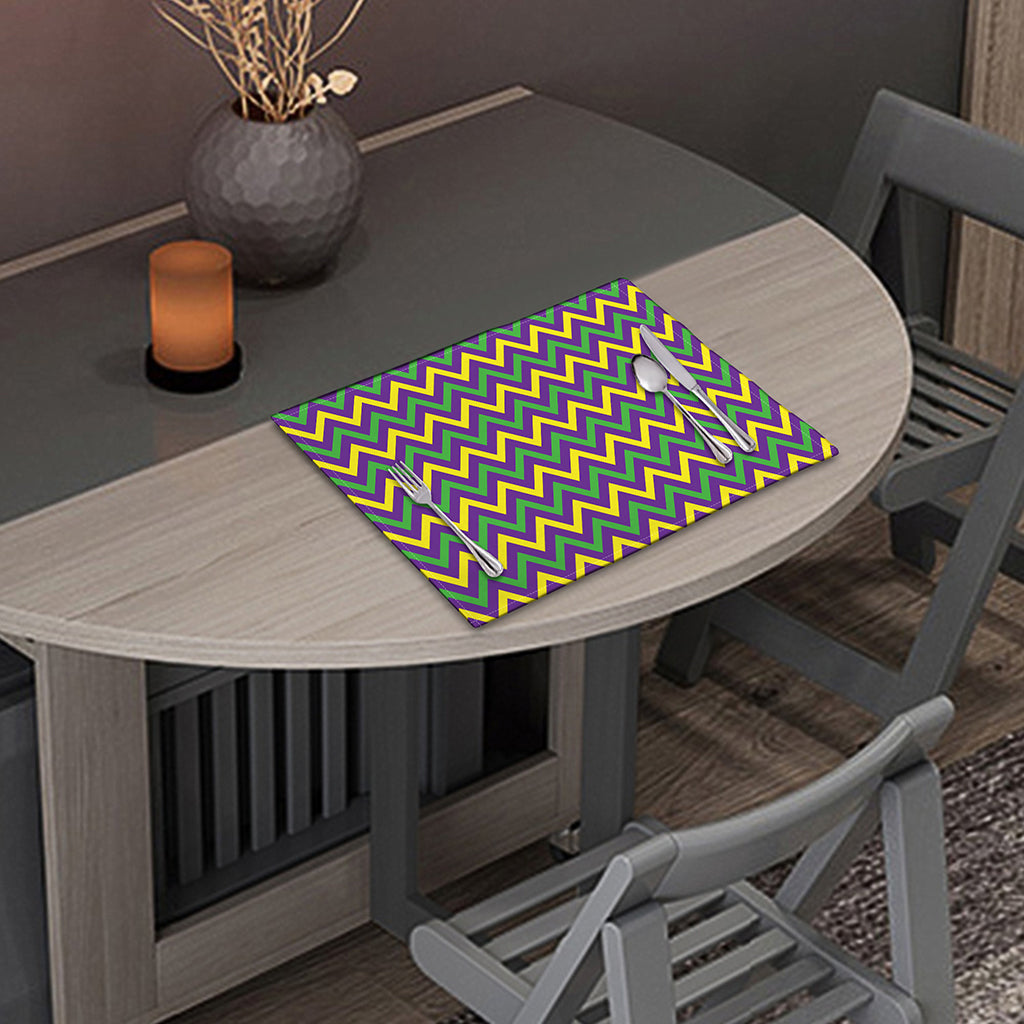 Mardi Gras Chevron Pattern Print Placemat