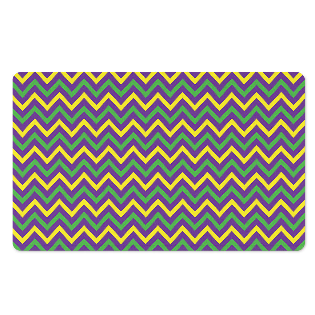 Mardi Gras Chevron Pattern Print Polyester Doormat