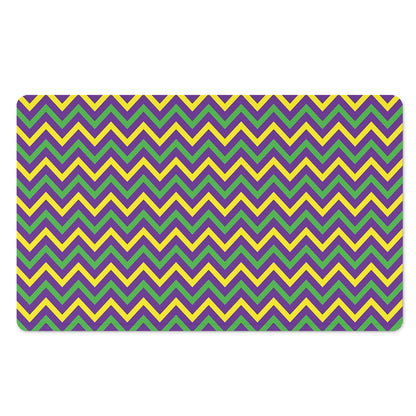 Mardi Gras Chevron Pattern Print Polyester Doormat