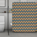 Mardi Gras Chevron Pattern Print Polyester Shower Curtain