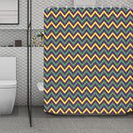 Mardi Gras Chevron Pattern Print Polyester Shower Curtain