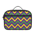 Mardi Gras Chevron Pattern Print Portable Lunch Bag