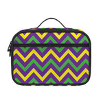 Mardi Gras Chevron Pattern Print Portable Lunch Bag