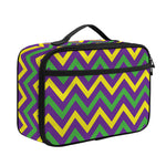 Mardi Gras Chevron Pattern Print Portable Lunch Bag