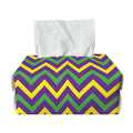 Mardi Gras Chevron Pattern Print Rectangle Tissue Box Cover