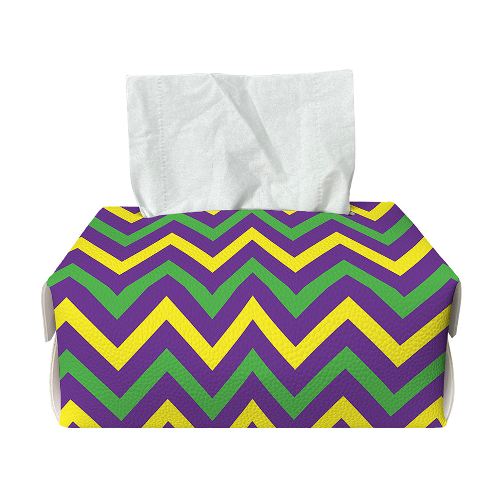 Mardi Gras Chevron Pattern Print Rectangle Tissue Box Cover