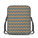 Mardi Gras Chevron Pattern Print Rectangular Crossbody Bag