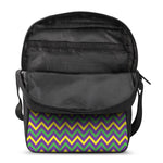 Mardi Gras Chevron Pattern Print Rectangular Crossbody Bag