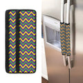 Mardi Gras Chevron Pattern Print Refrigerator Handle Covers