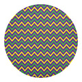 Mardi Gras Chevron Pattern Print Round Blanket