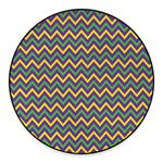 Mardi Gras Chevron Pattern Print Round Floor Mat