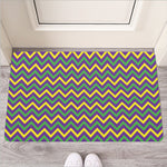Mardi Gras Chevron Pattern Print Rubber Doormat