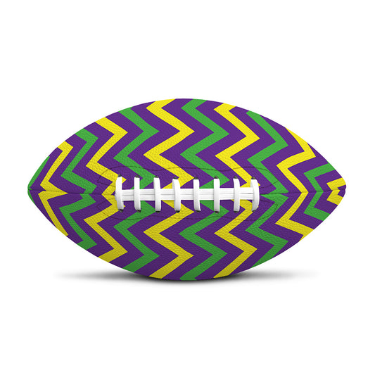 Mardi Gras Chevron Pattern Print Rugby Ball