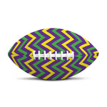 Mardi Gras Chevron Pattern Print Rugby Ball