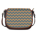 Mardi Gras Chevron Pattern Print Saddle Bag