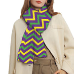 Mardi Gras Chevron Pattern Print Scarf