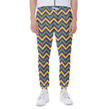 Mardi Gras Chevron Pattern Print Joggers