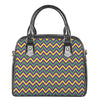 Mardi Gras Chevron Pattern Print Shoulder Handbag