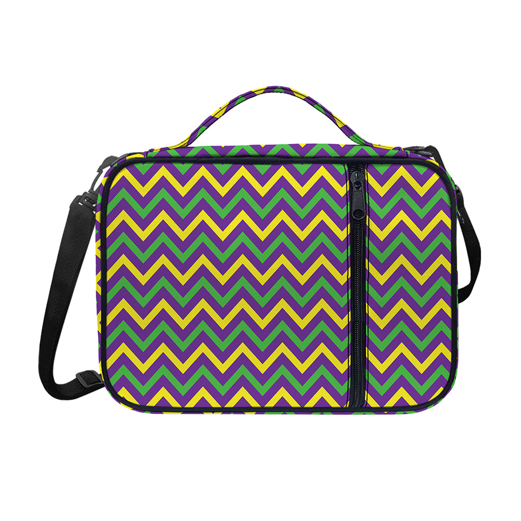 Mardi Gras Chevron Pattern Print Shoulder Strap Bible Bag