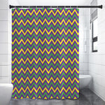 Mardi Gras Chevron Pattern Print Shower Curtain
