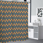 Mardi Gras Chevron Pattern Print Shower Curtain