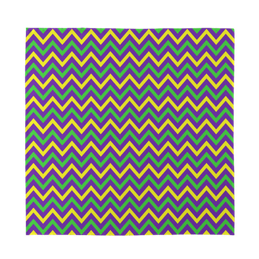 Mardi Gras Chevron Pattern Print Silk Bandana