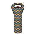 Mardi Gras Chevron Pattern Print Single Neoprene Wine Tote