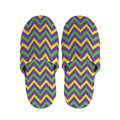 Mardi Gras Chevron Pattern Print Slippers