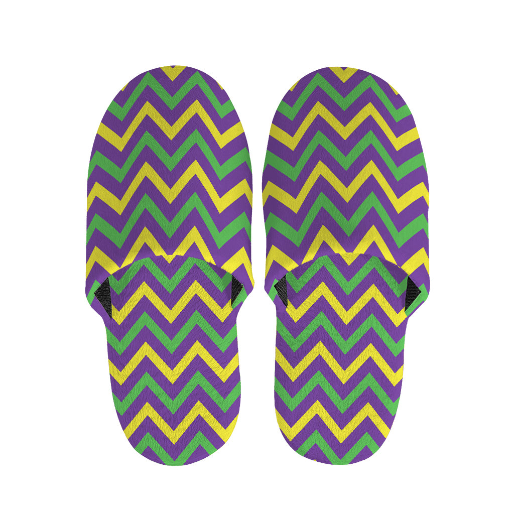 Mardi Gras Chevron Pattern Print Slippers