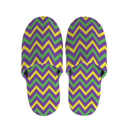 Mardi Gras Chevron Pattern Print Slippers