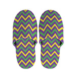 Mardi Gras Chevron Pattern Print Slippers