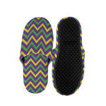 Mardi Gras Chevron Pattern Print Slippers