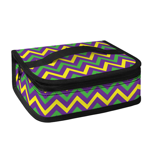 Mardi Gras Chevron Pattern Print Small Lunch Bag