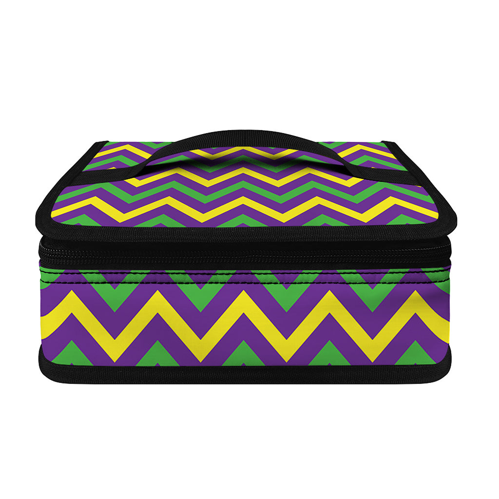 Mardi Gras Chevron Pattern Print Small Lunch Bag