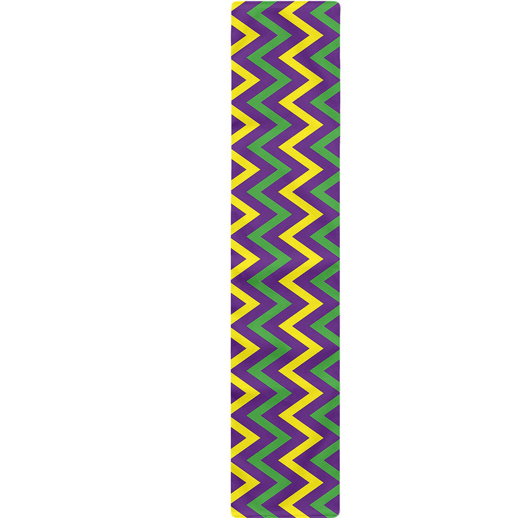 Mardi Gras Chevron Pattern Print Table Runner