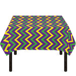 Mardi Gras Chevron Pattern Print Tablecloth